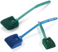 🧽 set of 3 non-slip handle double-sided aquarium fish tank algae cleaning brushes with sponge scrubber cleaner - ideal for glass aquariums and home kitchen логотип