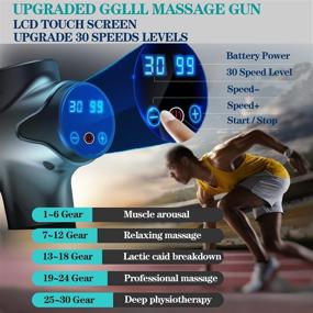 img 2 attached to 🔫 GGLLL Percussion Massage Gun for Athletes - Deep Tissue Massage Gun for Pain Relief with 30 Speeds - Professional Electric Handheld Body Massager Gun for Back, Neck, Legs (Black)