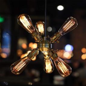 img 1 attached to LUXON 8-Pack Edison Bulb Chandelier: Enhance Your Space with Vintage Elegance!