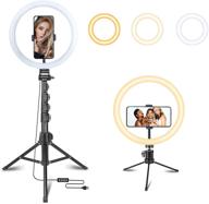 🌟 10'' ring light with 67'' extendable tripod stand: nyshine led dimmable circle light for youtube, tiktok, selfies, live streaming, makeup, photography - includes desktop mini tripod and phone holder logo