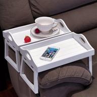 🛋️ trspcwr 2pcs arm clip table: convenient sofa armrest tray for drinks, remote control, snacks - white wooden couch arm table логотип