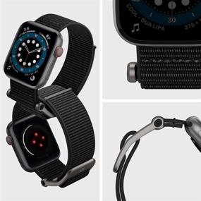 img 2 attached to 📱 Spigen DuraPro Flex Ремешок для Apple Watch - 45 мм/44 мм и 42 мм, серия 7/6/SE/5/4/3/2/1 - Черный