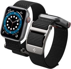 img 4 attached to 📱 Spigen DuraPro Flex Ремешок для Apple Watch - 45 мм/44 мм и 42 мм, серия 7/6/SE/5/4/3/2/1 - Черный