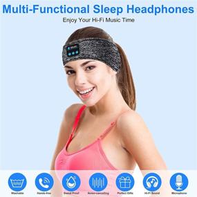 img 3 attached to 😴 Sleep Headphones Bluetooth Headband: Noise-Canceling Wireless Music Headbands for Sleeping, Workout, Running, Yoga - Long Time Play Sleep Earbuds - Ultra-Thin Stereo Speakers - Perfect Gift