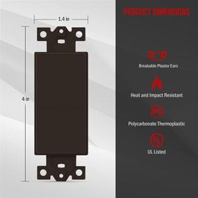 img 3 attached to 🧰 ENERLITES Blank Adapter Insert for Decorator Wall Plates: Unbreakable Polycarbonate, UL Listed – 6001-BR Brown