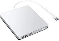 📀 high-speed usb 3.0 external cd dvd drive for macbooks & pcs - slim, portable, silver logo