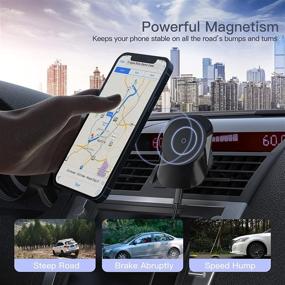 img 1 attached to 🔌 E EGOWAY Magnetic Wireless Car Charger: Fast Qi Charging Stand for iPhone 12 Pro MAX/Samsung S10 - Air Vent Mount & Phone Holder (Black)