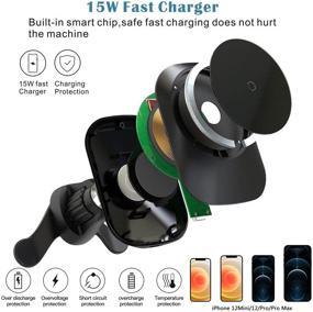 img 3 attached to 🔌 E EGOWAY Magnetic Wireless Car Charger: Fast Qi Charging Stand for iPhone 12 Pro MAX/Samsung S10 - Air Vent Mount & Phone Holder (Black)