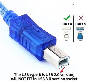 img 3 attached to 🖨️ DTECH 6фт Экранированный USB-принтерный кабель 2.0 A мужской к B мужской порт Передача данных Квадратный конец Провод (6 футов, синий): Решение для высокоскоростной печати