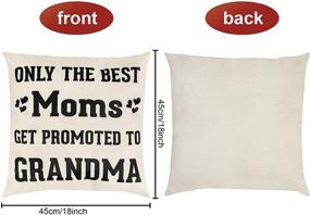 img 3 attached to 👵 Ouddy Only The Best Moms Get Promoted to Grandma: Square Linen Blessing Pillow Cases for Mothers Day Decorations (18" x 18")