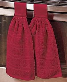 img 2 attached to 🔴 The Lakeside Collection Set of 2 Kitchen Towels - Red: Stylish and Functional Addition to Your Kitchen