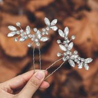 💎 captivating casdre crystal bride hair pins: gorgeous silver bridal hair piece & accessories for women and girls (2-pack, set 15) logo