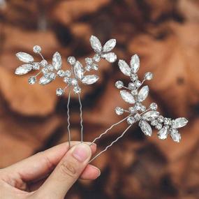 img 4 attached to 💎 Captivating Casdre Crystal Bride Hair Pins: Gorgeous Silver Bridal Hair Piece & Accessories for Women and Girls (2-Pack, Set 15)