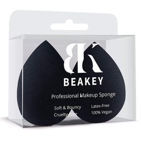 img 4 attached to 💄 BEAKEY Makeup Sponge: Latex-Free and Vegan, Ideal for Flawless Cream, Liquid Foundation & Powder Application - 2Pcs, Black