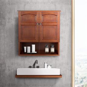 img 2 attached to 🏺 Stylish and Functional Mahogany Wall Cabinet by Elegant Home Fashions