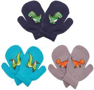 actlati winter knitted mittens gloves boys' accessories for cold weather logo