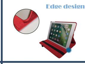 img 1 attached to 🔴 iPad 10.2 Case 2019 2020 - 7th 8th Gen | Screen Protector | 360° Rotating Stand | Red