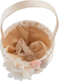 img 2 attached to Customoffi Modern Basket: Elegant Flower Girl Basket for Every Occasion - Stylish Round Basket with Handle