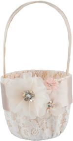 img 4 attached to Customoffi Modern Basket: Elegant Flower Girl Basket for Every Occasion - Stylish Round Basket with Handle