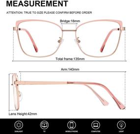 img 2 attached to 😎 Stylish Cat Eye Blue-Light-Blocking Glasses for Women - Trendy Metal Frame, Anti-Eyestrain Eyeglasses for Enhanced Eye Health