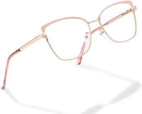 img 4 attached to 😎 Stylish Cat Eye Blue-Light-Blocking Glasses for Women - Trendy Metal Frame, Anti-Eyestrain Eyeglasses for Enhanced Eye Health