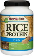 nutribiotic plain rice protein, 600g (1.32 lbs), low carb, keto-friendly, vegan, raw protein powder, chemical-free & non-gmo, gluten-free, digestible & nutrient-rich logo