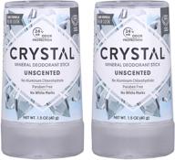 🌿 crystal travel stick mineral deodorant - unscented 24-hour odor protection, non-staining & non-sticky, aluminum chloride & paraben free, 1.5 fl oz (pack of 2) logo