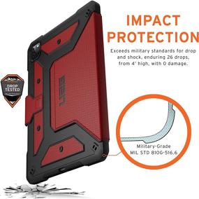 img 3 attached to UAG iPad Pro 11-inch (2nd Gen, 2020) Metropolis Case [Magma]: Slim Heavy-Duty Tough Military Drop Tested Protective Cover with Folio Design, Multi-Viewing Angles Stand