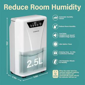 img 2 attached to 🌬️ Kesnos 2500 Sq. Ft Dehumidifier for Home and Basements with Drain Hose, Water Tank, Timer, Auto Defrost - Optimal Choice for Improved Indoor Air Quality