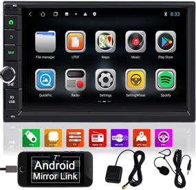 img 4 attached to EinCar Android Radio Сенсорный экран Автомобильная стереосистема 7-дюймовая автомобильная аудиосистема с Bluetooth Двойной 2 Din In-Dash Головные устройства GPS-навигации 1G 16G FM-радио Поддержка WiFi Вход камеры заднего вида Зеркальная связь SWC SD AUX-In