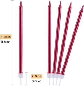 img 3 attached to Sivim Birthday Candles 24 Count Tall Red Cake Candle In Holders Long Thin Cupcake Candles For Birthday Wedding Party Decoration