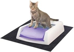 img 4 attached to 🐱 Premium Under The Cat Litter Boxes Mat: Absorbent Felt Fabric with Anti-Slip Waterproof Layer - Reusable & Washable - 24x24 Inches