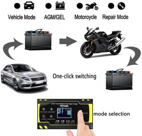 img 3 attached to IEIK 12V 8A 24V 4A Automotive Smart Battery Charger Maintainer for Car, Truck, Boat, Motorcycle, Lawn Mower, SUV, RV, ATV & More - Yellow