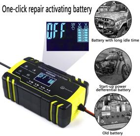 img 2 attached to IEIK 12V 8A 24V 4A Automotive Smart Battery Charger Maintainer for Car, Truck, Boat, Motorcycle, Lawn Mower, SUV, RV, ATV & More - Yellow