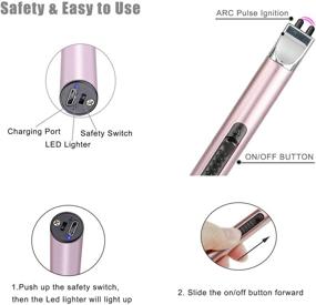 img 2 attached to Cute Sleek Design Candle Lighter: Rechargeable Arc Lighter with Windproof Flameless Technology for BBQ Camping Xmas | Gold