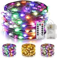 🎉 er chen 33ft 100 led fairy lights: color changing battery operated twinkle string lights for bedroom, patio, wedding, party - remote control and timer included in warm white & multicolor логотип