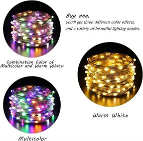 img 3 attached to 🎉 ER CHEN 33ft 100 LED Fairy Lights: Color Changing Battery Operated Twinkle String Lights for Bedroom, Patio, Wedding, Party - Remote Control and Timer Included in Warm White & Multicolor