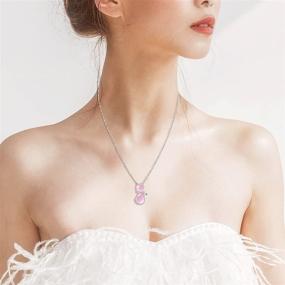 img 4 attached to 🐱 Cute Pink Cat Pendant Necklace - Platinum Plated Animal Cat Jewelry, Teen Girls Gifts (ZY062)