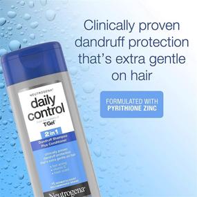 img 3 attached to 🧴 Neutrogena T/Gel Daily Control 2-in-1 Anti-Dandruff Shampoo and Conditioner with Vitamin E and Pyrithione Zinc, Rapid Relief for Itchy Scalp and Flaking, 8.5 fl. oz