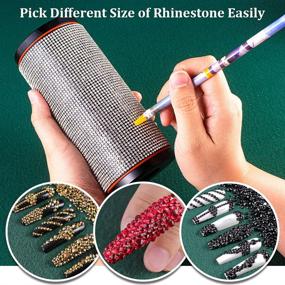 img 2 attached to 💅 Enhance Nail Art Precisely with 10Pcs Self-Adhesive Resin Rhinestones Picker Pencil - Gem Crystal Pick up Tool - Rhinestone Pickup Pen