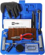 wynnsky universal tire repair kit: fix flat and punctured tires with 60 pcs heavy duty tubeless tools for motorcycle, atv, jeep, truck, and tractor logo
