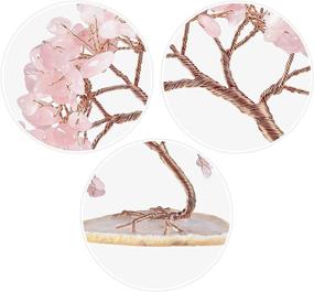 img 2 attached to 💰 Enhance Your Wealth Luck with the Exquisite Mookaitedecor Rose Quartz Crystal Money Tree - Feng Shui Bonsai with Agate Slice Base, 3-4 Inch High