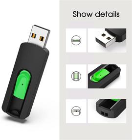 img 2 attached to 📀 Aiibe 8GB Flash Drive 3 Pack - USB Drive 8GB Thumb Drive USB 2.0 Memory Stick USB Flash Drives (Red, Green, Cyan)