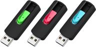 📀 aiibe 8gb flash drive 3 pack - usb drive 8gb thumb drive usb 2.0 memory stick usb flash drives (red, green, cyan) логотип