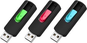 img 4 attached to 📀 Aiibe 8GB Flash Drive 3 Pack - USB Drive 8GB Thumb Drive USB 2.0 Memory Stick USB Flash Drives (Red, Green, Cyan)