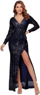 dresses sequined mermaid evening sleeve logo