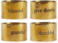 🍽️ dii holiday tabletop collection decorative napkin ring set - always grateful gold (4 count): enhance your dining décor! logo