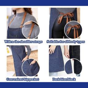 img 1 attached to Многофункциональный фартук из денима: регулируемый 👕 унисекс с несколькими карманами для кулинарного творчества и готовки.