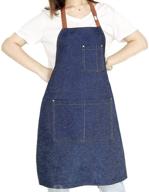 functional denim apron: adjustable 👕 unisex multi-pockets for kitchen crafting cooking logo