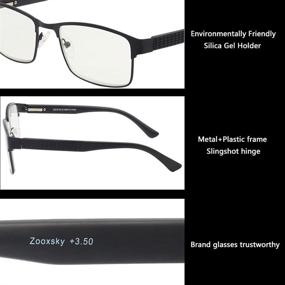 img 2 attached to Zooxsky 3pk Blue Light Blocking Reading 👓 Glasses for Men with Spring Hinges - Anti-Fatigue Readers